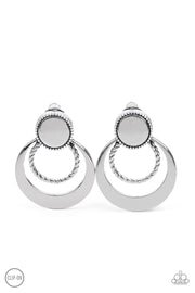 Paparazzi Accessories Refined Ruffles Silver Clip-On Earrings