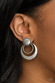 Paparazzi Accessories Refined Ruffles Silver Clip-On Earrings