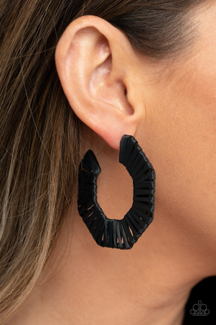 Paparazzi Accessories Fabulously Fiesta - Black Earrings