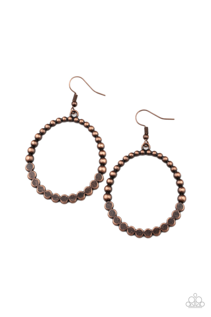 Paparazzi Accessories Rustic Society - Copper Earrings
