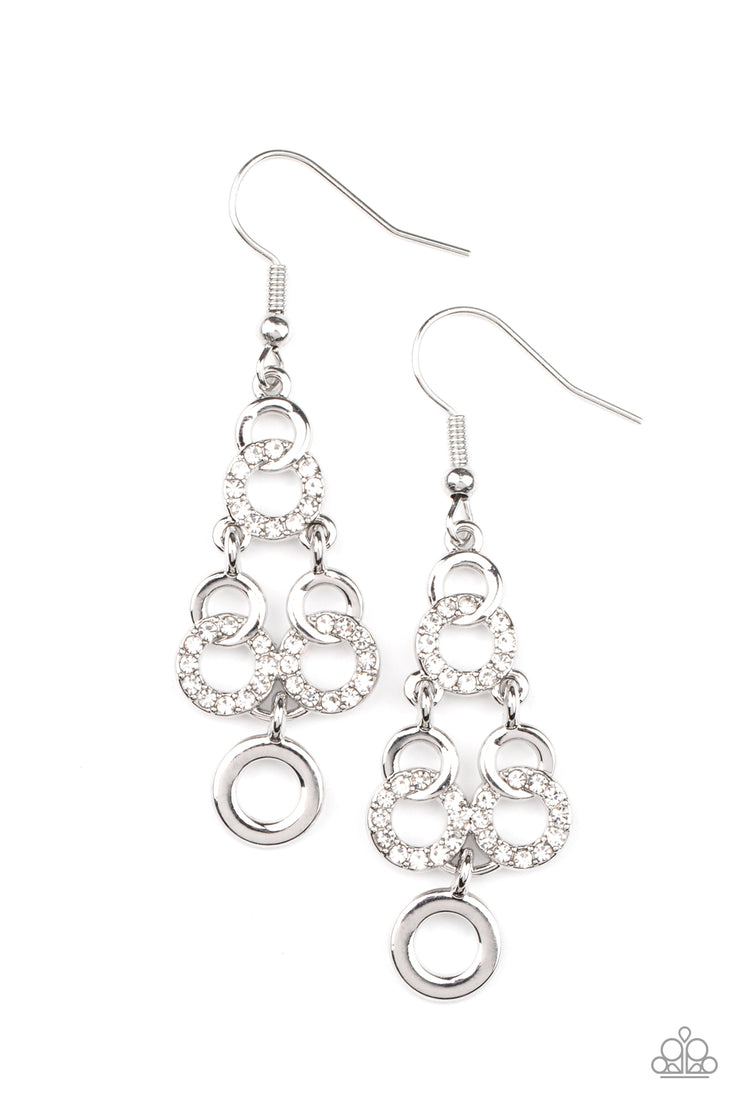 Paparazzi Accessories Luminously Linked - White Earrings
