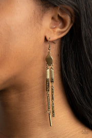 Paparazzi Accessories Defined Dazzle - Brass Earrings