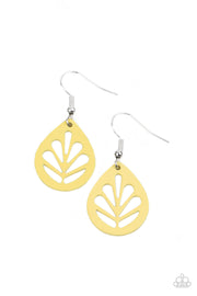 Paparazzi Accessories LEAF Yourself Wide Open Yellow Earrings