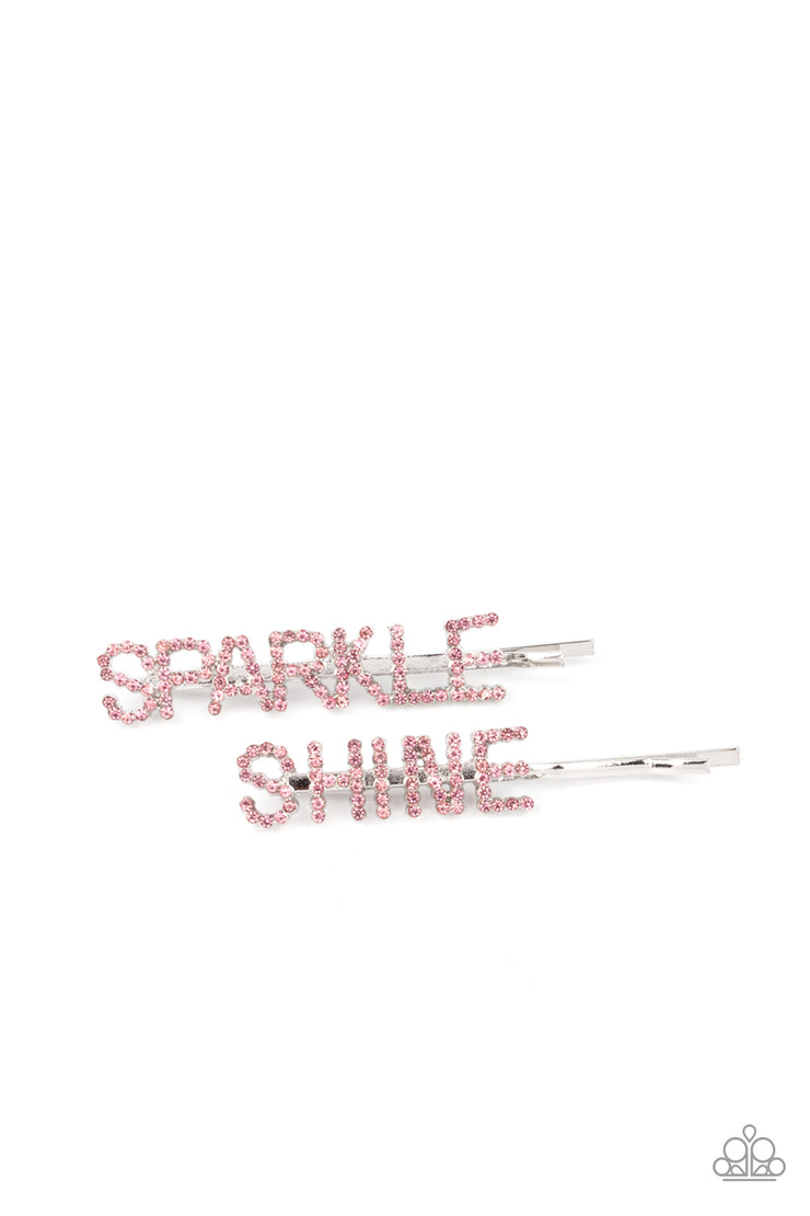 Paparazzi Accessories Center of the SPARKLE-verse - Pink Hair Clip