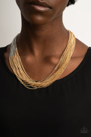 Paparazzi Accessories Metallic Merger - Gold Necklace Set