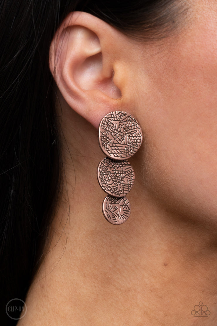 Paparazzi Accessories Ancient Antiquity - Copper Earrings