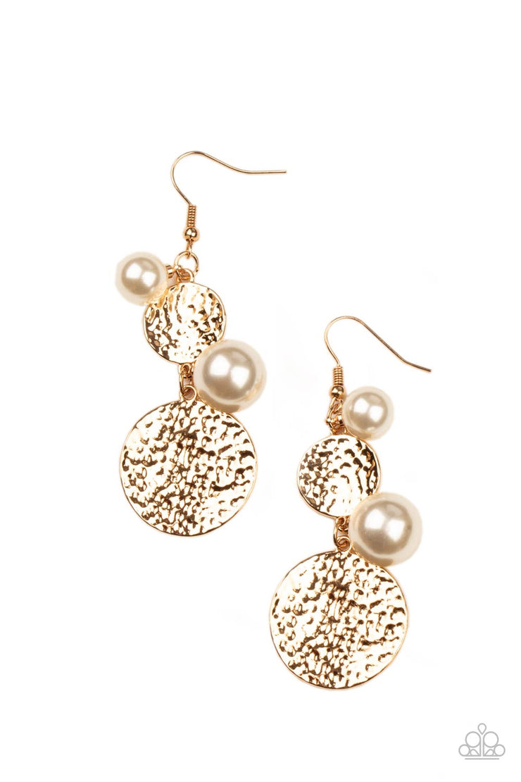 Paparazzi Accessories Pearl Dive Gold Earrings