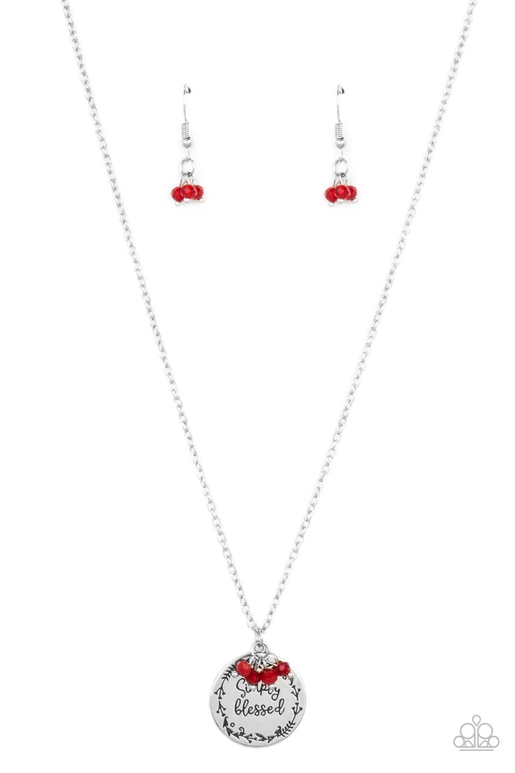 Paparazzi Accessories Simple Blessings - Red Necklace Set