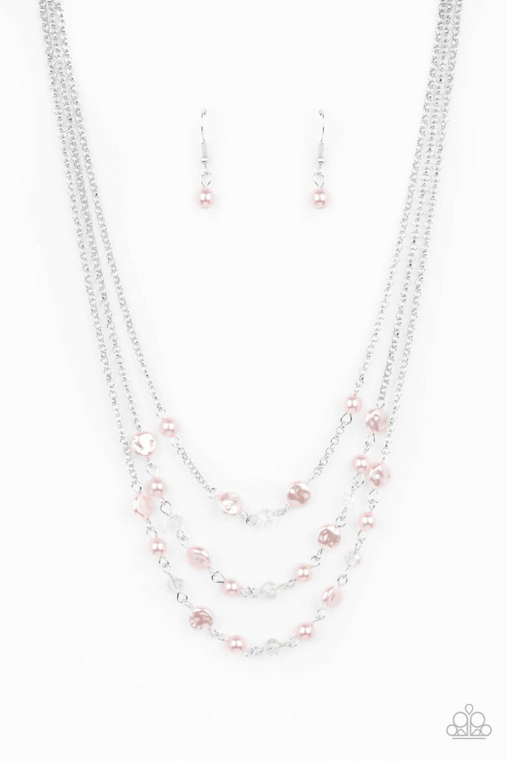Paparazzi Accessories Let The Record GLOW - Pink Necklace Set
