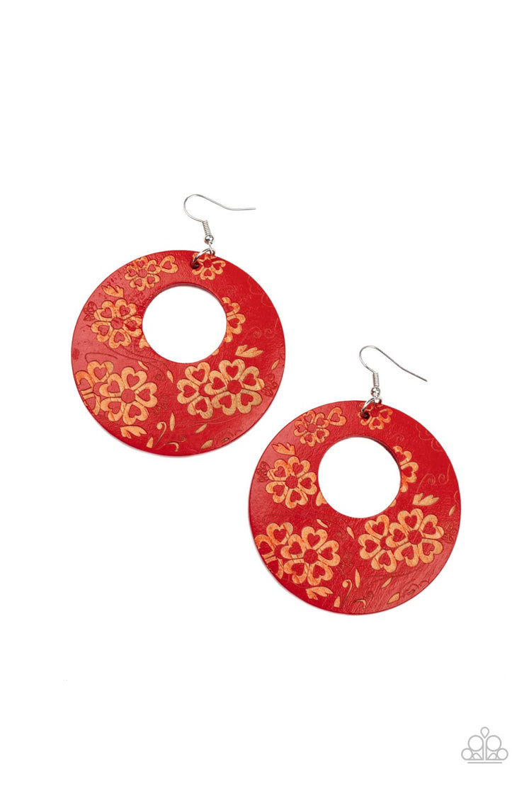 Paparazzi Accessories Galapagos Garden Party Red Earrings