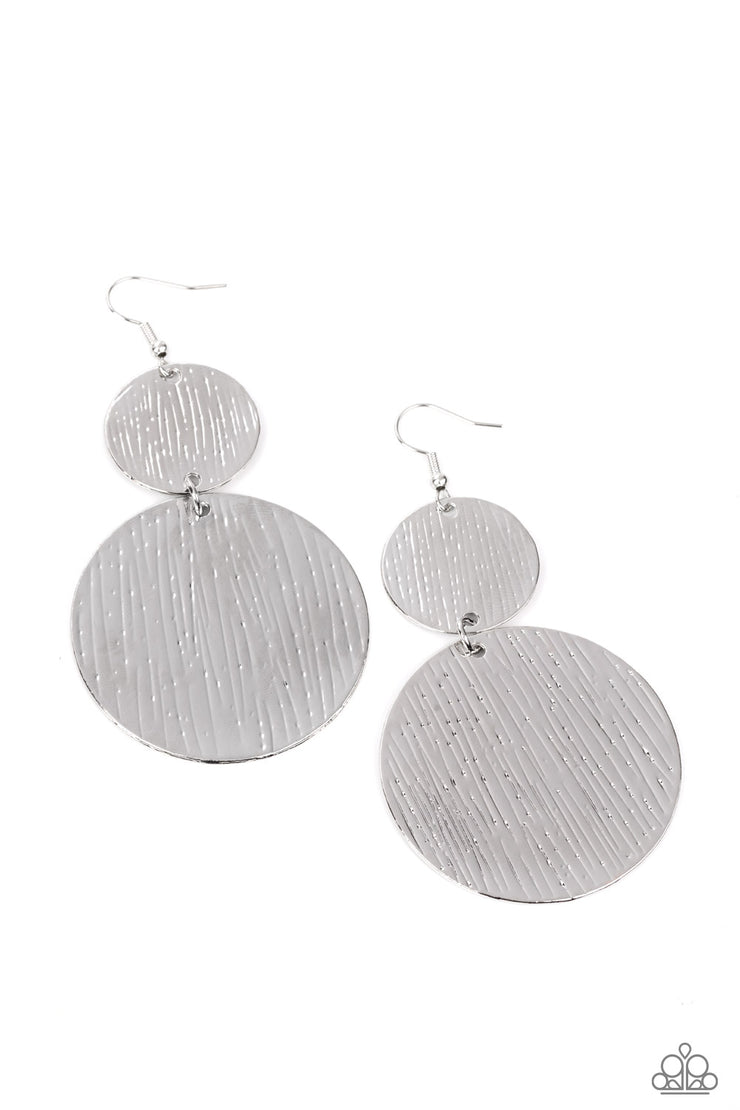 Paparazzi Accessories Status CYMBAL Silver Earrings