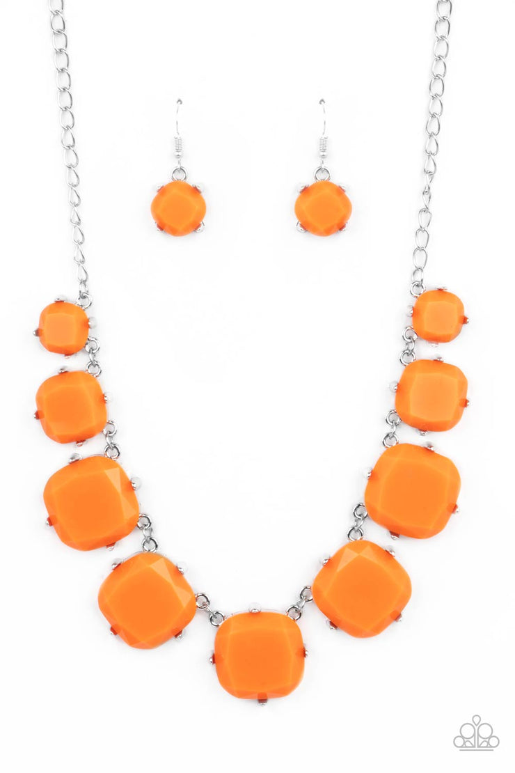 Paparazzi Accessories Prismatic Prima Donna - Orange Necklace Set