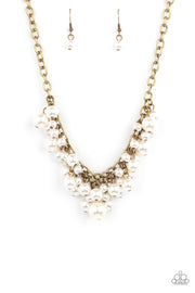 Paparazzi Accessories Down For The COUNTESS - Brass Necklace