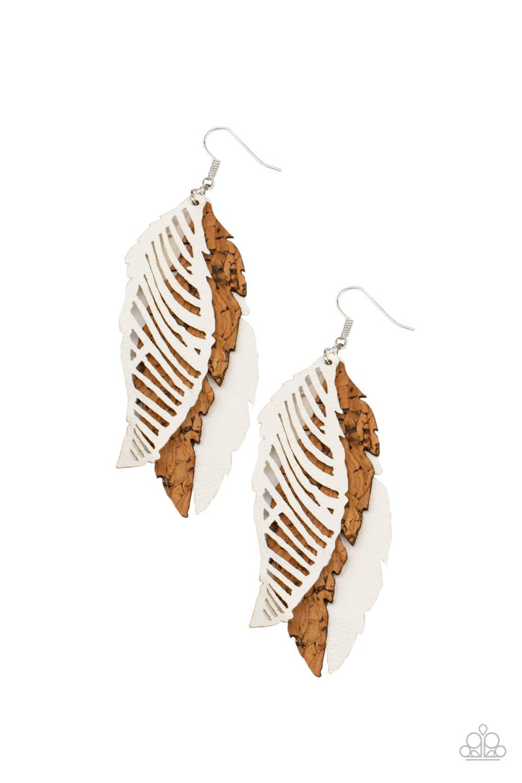 Paparazzi Accessories  WINGING Off The Hook White Earrings