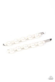 Paparazzi Accessories Put A Pin In It - White Hair Clip