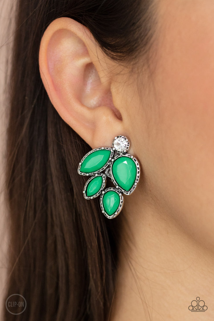 Paparazzi Accessories Fancy Foliage - Green Earrings