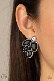 Paparazzi Accessories Fancy Foliage - Black Earrings