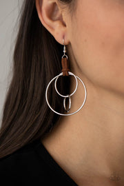 Paparazzi Accessories Fearless Fusion Brown Earrings