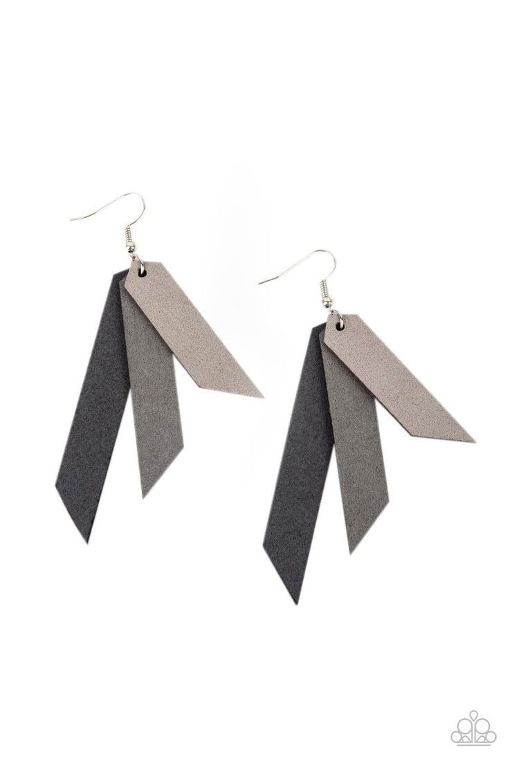 Paparazzi Accessories Suede Shade Silver Earrings