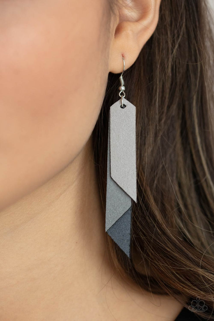 Paparazzi Accessories Suede Shade Silver Earrings