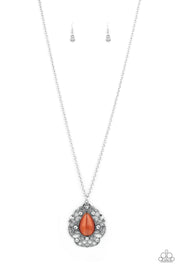 Paparazzi Accessories Bewitched Beam - Orange Necklace Set