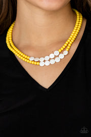 Paparazzi Accessories Extended STAYCATION - Yellow Necklace Set