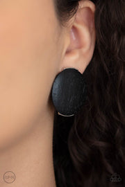 Paparazzi Accessories WOODWORK It - Black Earrings