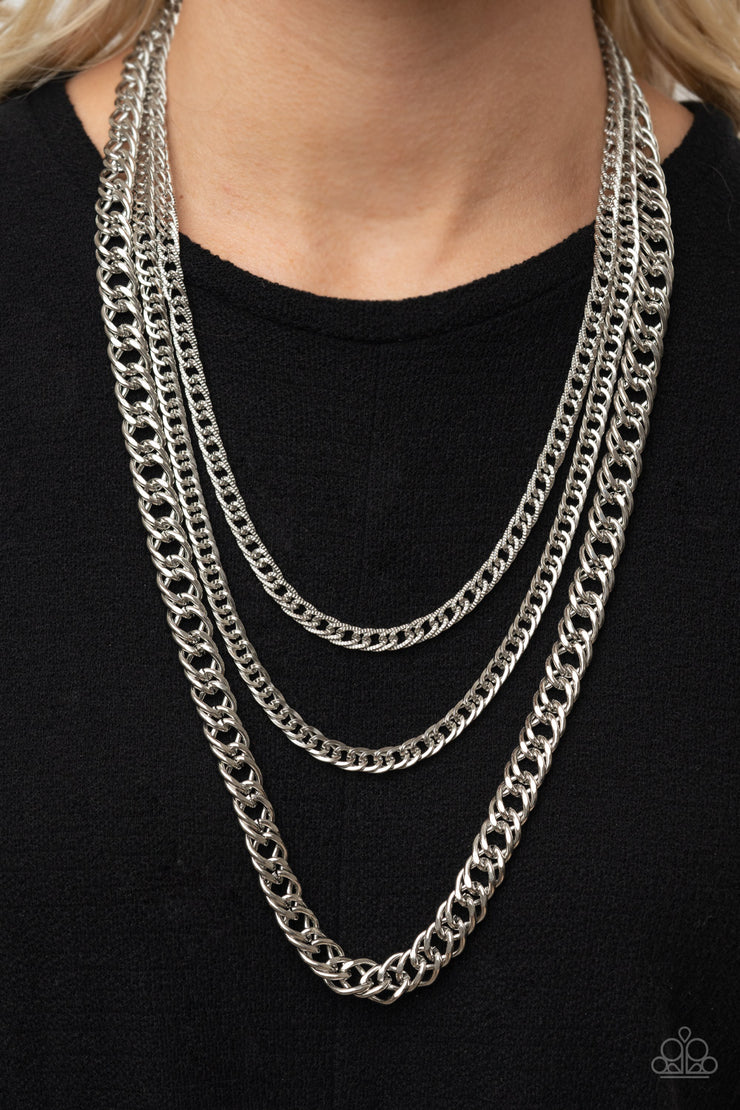 Paparazzi Accessories Chain of Champions - Silver Necklace Set
