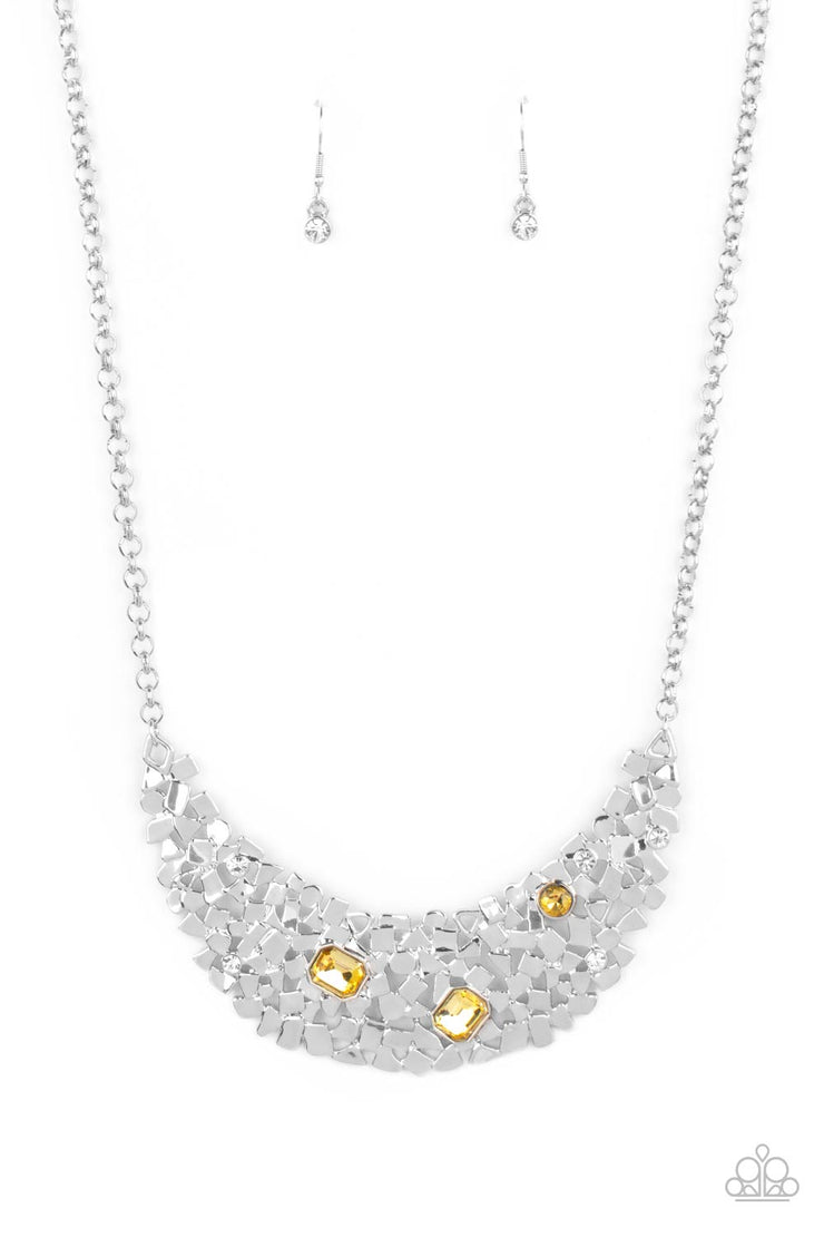 Paparazzi Accessories Fabulously Fragmented - Yellow Necklace Set