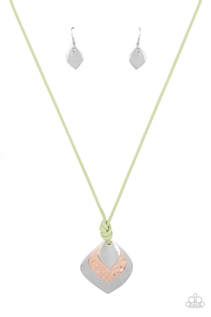 Paparazzi Accessories Face The ARTIFACTS - Green Necklace Set