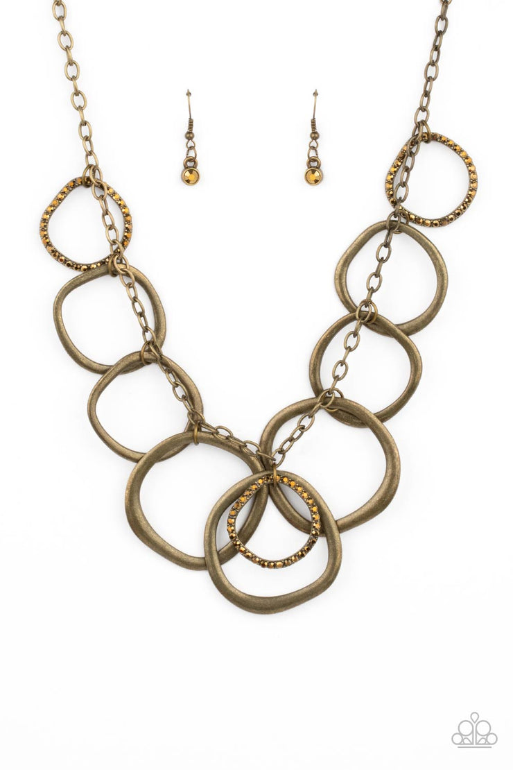 Paparazzi Accessories Dizzy With Desire - Brass Necklace Set