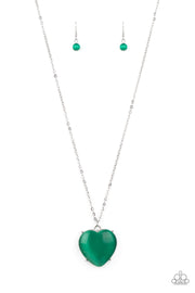 Paparazzi Accessories Warmhearted Glow - Green Necklace Set