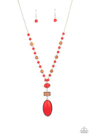 Paparazzi Accessories Naturally Essential - Red Necklace Set