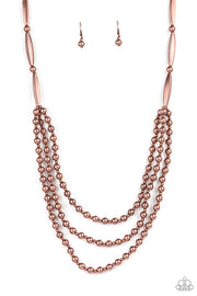 Paparazzi Accessories Beaded Beacon - Copper Necklace Set