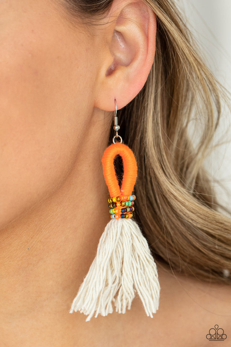 Paparazzi Accessories The Dustup - Orange Earrings