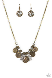 Paparazzi Accessories To Coin A Phrase - Brass Necklace Set