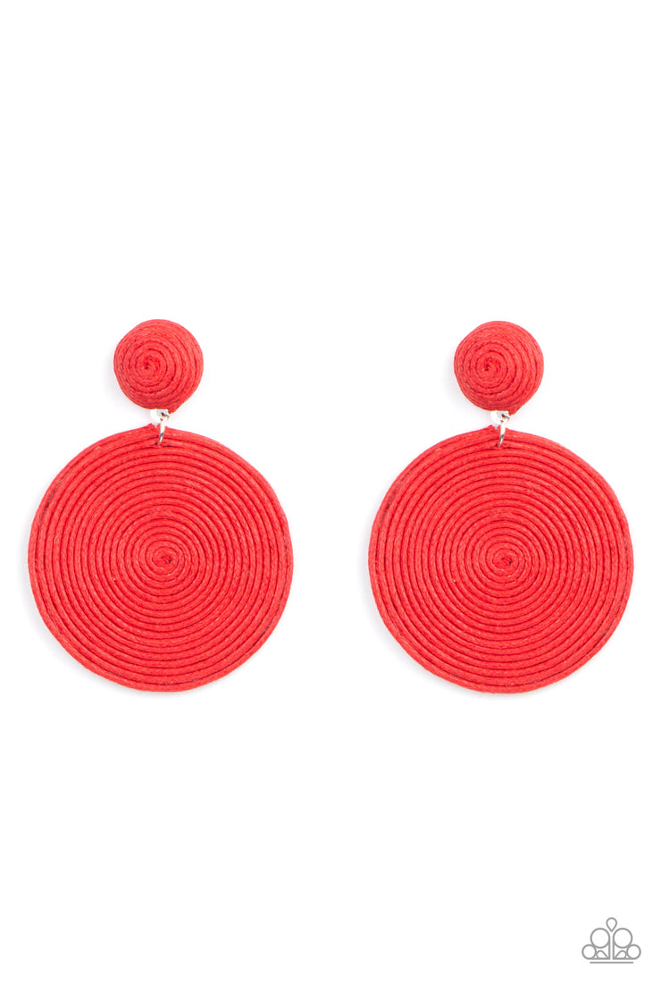 Paparazzi Accessories Circulate The Room - Red Earrings