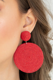 Paparazzi Accessories Circulate The Room - Red Earrings
