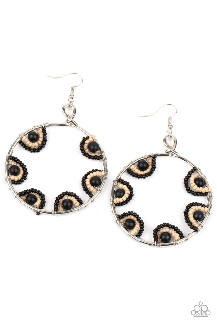 Paparazzi Accessories Off The Rim - Black Earrings