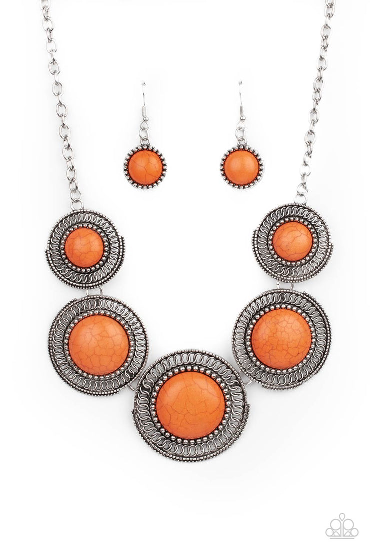 Paparazzi Accessories She Went West - Orange Necklace Set