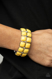 Paparazzi Accessories Double The DIVA-ttitude - Yellow Bracelet