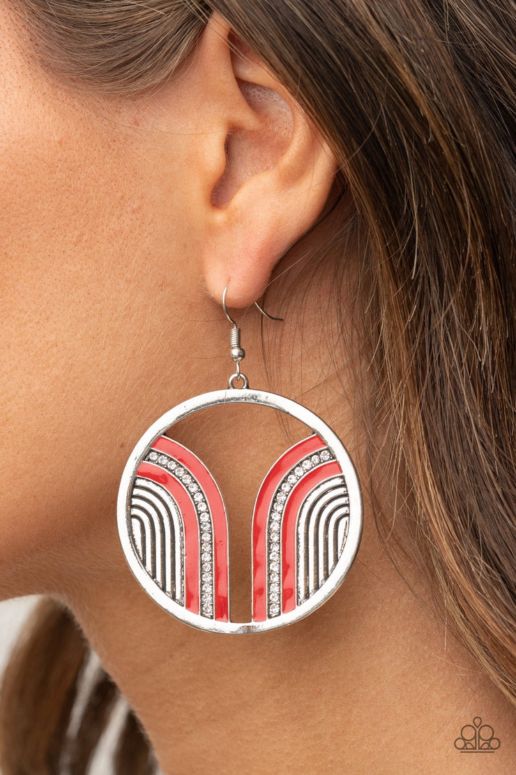 Paparazzi Accessories Delightfully Deco Red Earrings