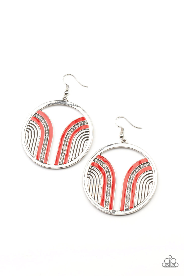 Paparazzi Accessories Delightfully Deco Red Earrings