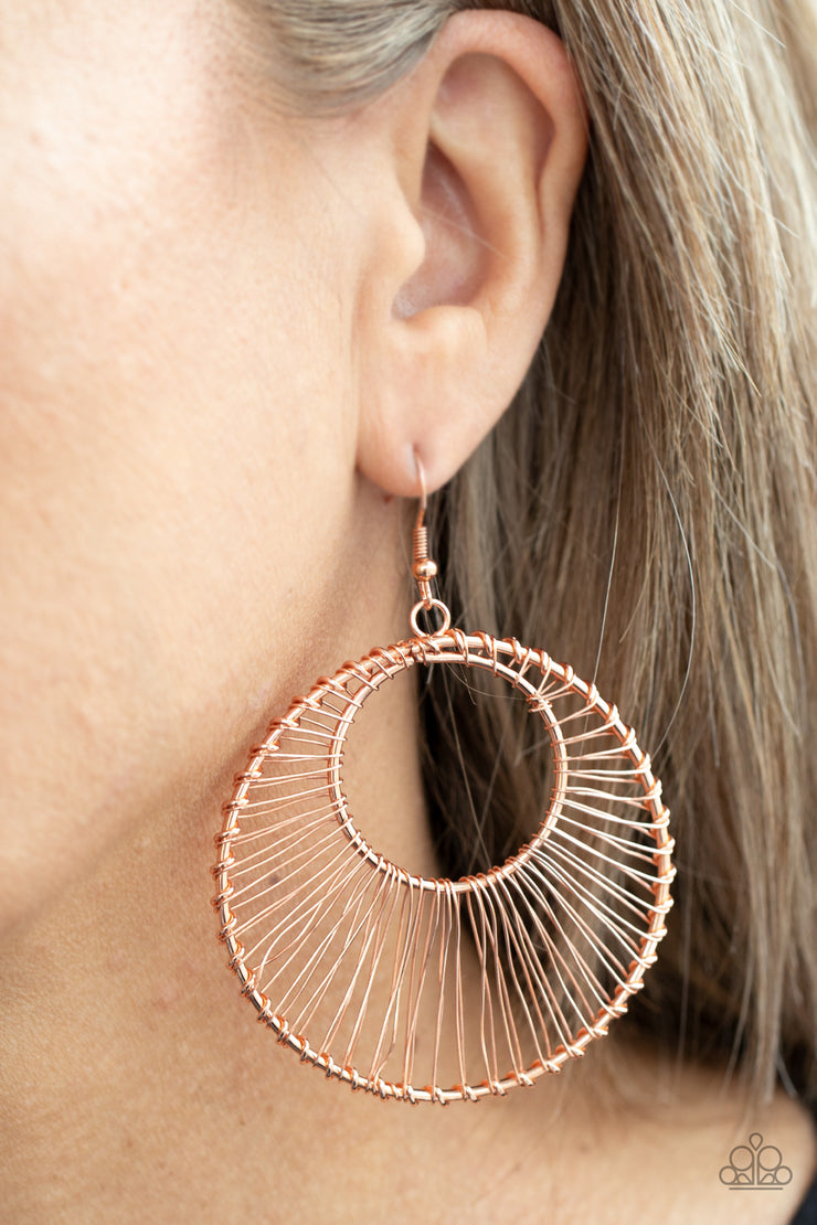 Paparazzi Accessories Artisan Applique Copper Earrings
