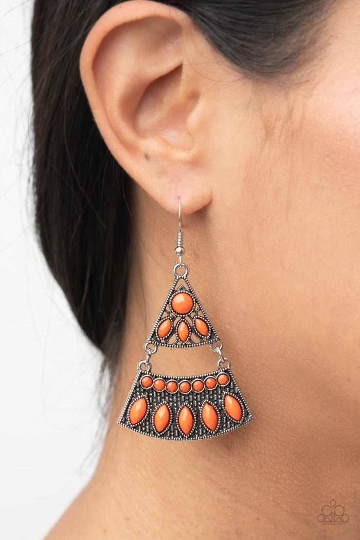 Paparazzi Accessories Desert Fiesta - Orange Earrings