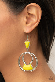 Paparazzi Accessories Deco Dancing - Yellow Earrings