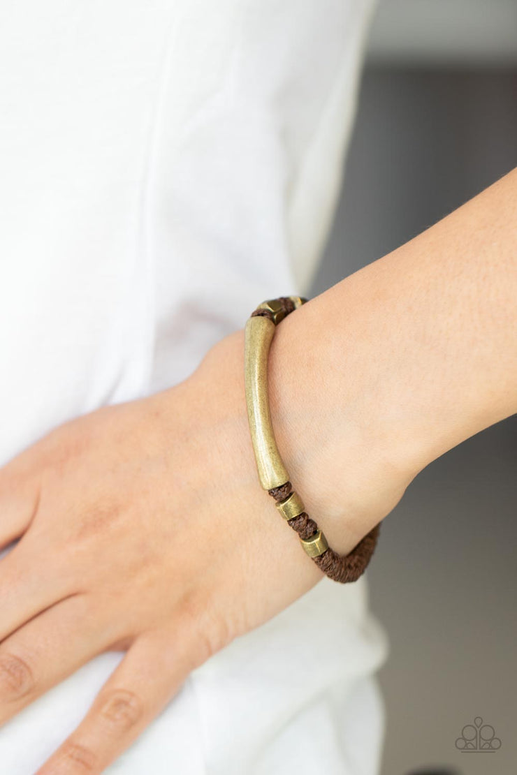 Paparazzi Accessories Grounded in Grit - Brown Bracelet