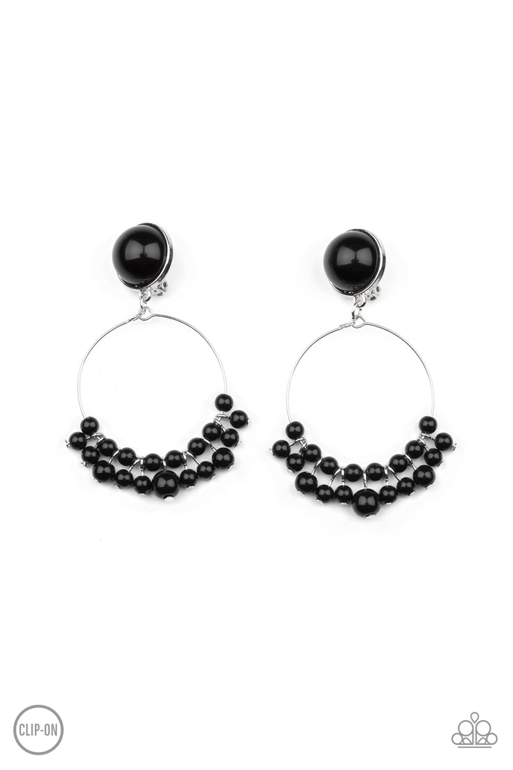 Paparazzi Accessories Cabaret Charm - Black Earrings