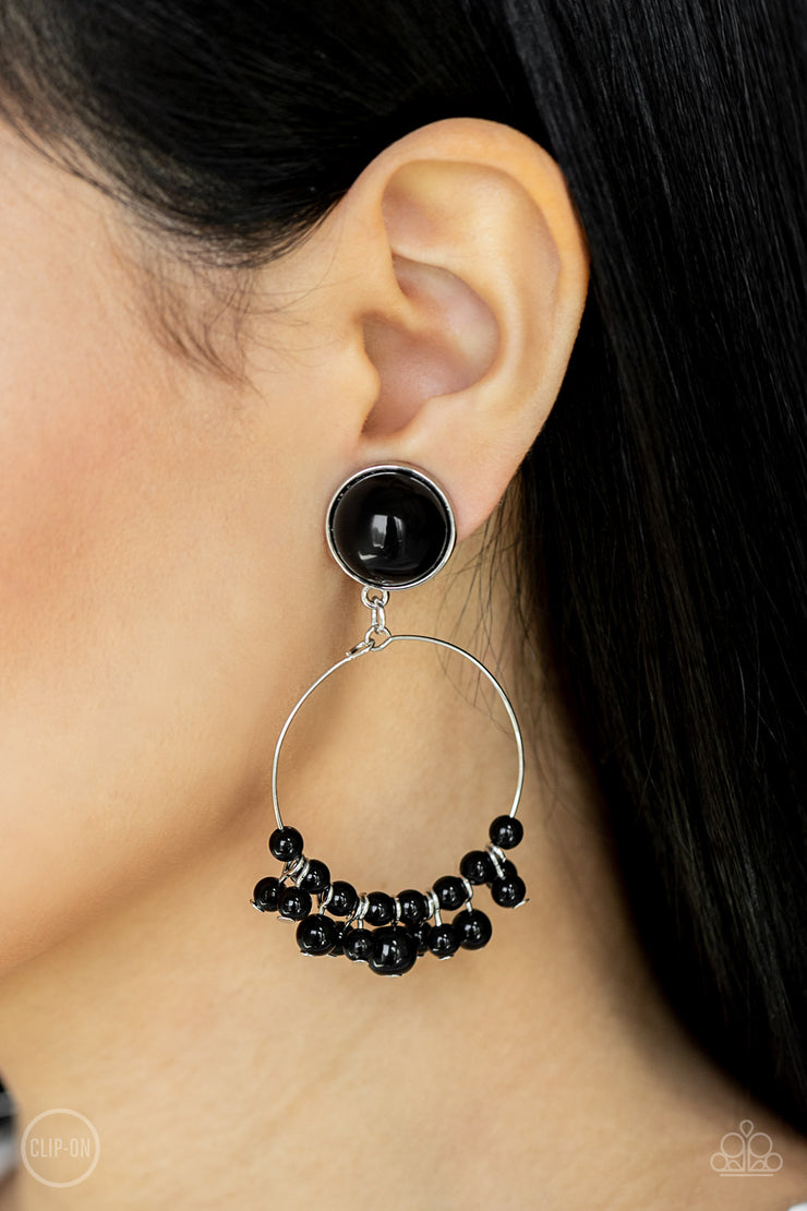 Paparazzi Accessories Cabaret Charm - Black Earrings