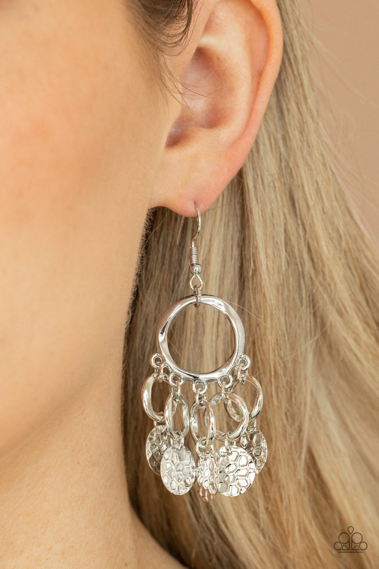 Paparazzi Accessories Partners in CHIME - Silver Earrings